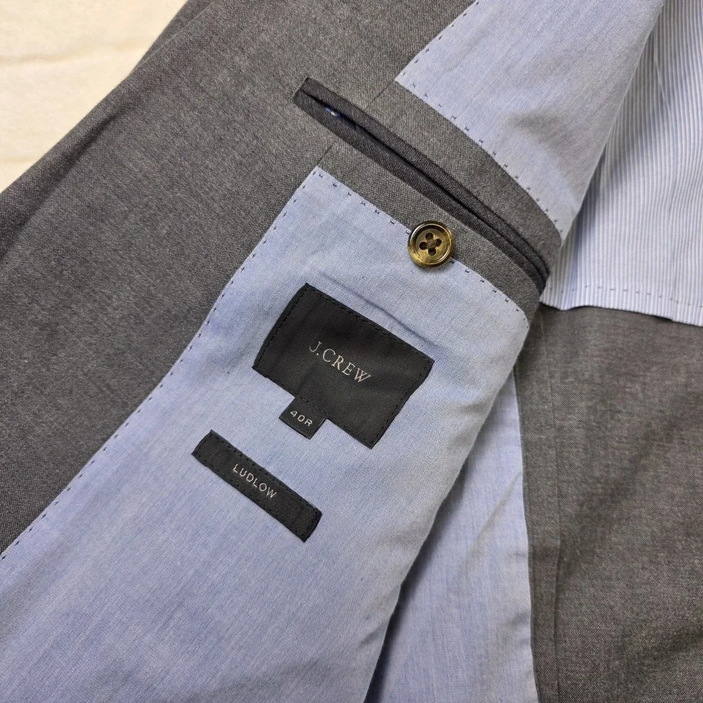 J‎ Crew Ludlow Jacket Mens 40R Gray BlazerSport Coat Classic Preppy Office